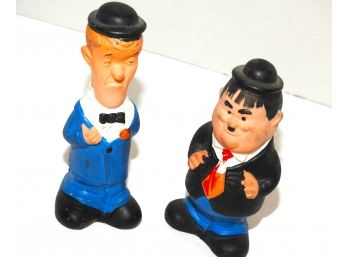 Vintage Larry Harmon Laurel & Hardy Rubber Windup Toys Working