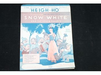 1938 Walt Disney Snow White Sheet Music