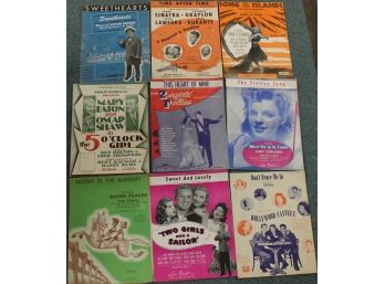 1940s Movie Sheet Music Lot With Judy Garland Frank Sinatra Fred Astaire Etc - Lot Of 9