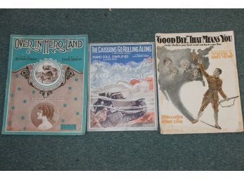 WWI US Military Sheet Music Lot With Tanks