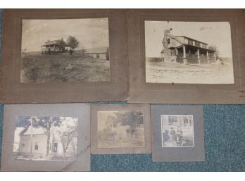 Antique Estate Found Photo Lot With Building And Houses - Large Photographs