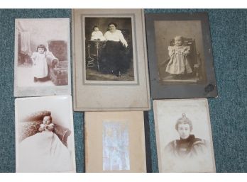 Antique Estate Found Photo Lot With Cabinet Cards And Children Plus Babies