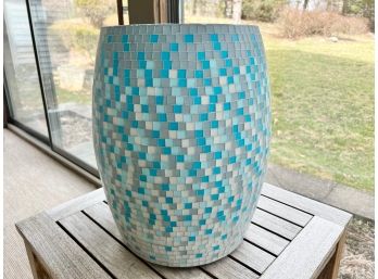 West Elm Mosaic Tiled Drum Sea Glass Aqua