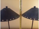 Pair Of Metal Shaded Lamps