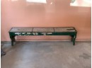 Green Painted Wood Bench