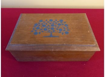 Blue Tree Wooden Box