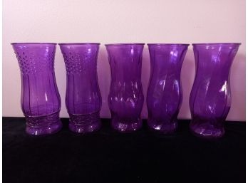 Purple Glass Vase Lot