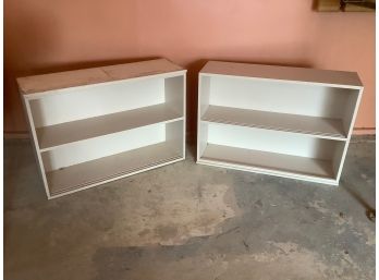 Pair Of White Stackable Bookshelves