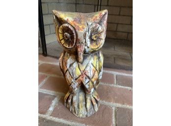 Wood Sculpted Owl Sculpture