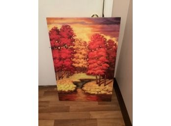 Fall Forest Scene Print On Canvas #13