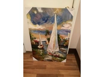 Boat Print On Canvas #19