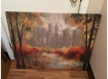City Fall Scene Print On Canvas #21