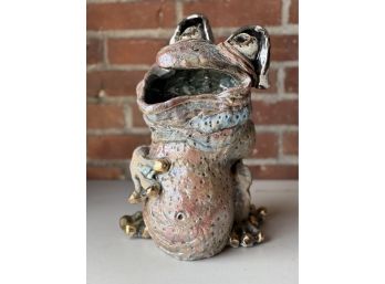 Handmade Heavy Ceramic Frog -