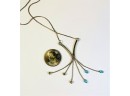 *Unique Vintage Sterling Silver  Dangly Pendant Necklace