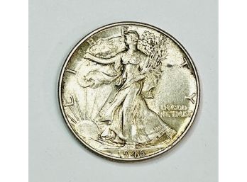 *1946 -p Walking Liberty  Half Dollar SILVER (almost Unciculated)