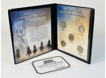 *The Last Five Liberty Head Nickels- 5 Coin Set With Info/history In Folder