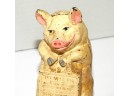 Antique Original  Hubley No. 822 Thrifty The Wise Pig  Cast Iron Piggy Ban