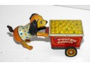 1950s  Poochie Peddler Tin Litho Wind Up Toy