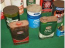 Big Lot Of Vintage Oil Advertising Cans