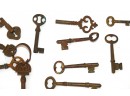Lot Of Antique Brass Bronze Skeleton Keys