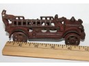 Original Antique Cast Iron Toy Firetruck With Two Firemen - As Found