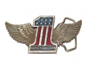1983 Harley Davidson Number 1 Metal Belt Buckle