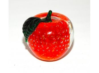Beautiful Lenox Glass Strawberry Paperweight