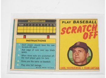 Carl Yastrzemki VINTAGE 1971 TOPPS SCRATCH OFF Baseball CARD UNSCRATCHED & ATTACHED