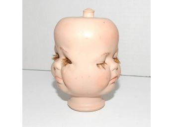 Old WEIRD ODDITY 3 Faced Porcelain Doll Head