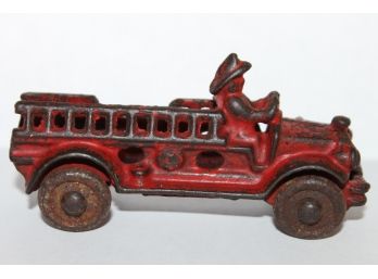 Original Antique Cast Iron Firetruck Toy - As Found