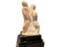 Original Willi Tobias Signed Alabaster Sculpture Of A Pair Of Females Back To Back. ( $4,500 At 1996)