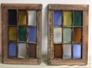 Pair Of Early 1900's Stained Glass Windows