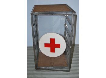 Early 1900's Medical All Glass Cabinet Missing Shelves