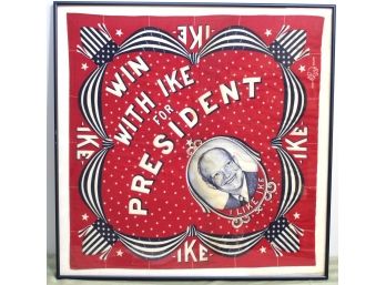 Framed 1952 Dwight David 'Ike' Eisenhower Presidential Campaign Bandana