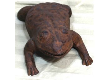 Vintage Cast Metal Garden Frog