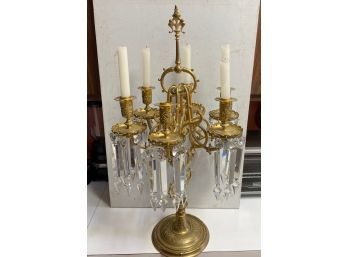 Antique Brass Candelabra Very Heavy Late 19th Early