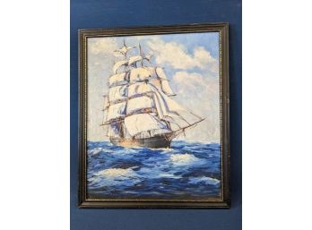 Signed Sidney Prichard Clipper Ship Painting 'Glory Of The Seas'
