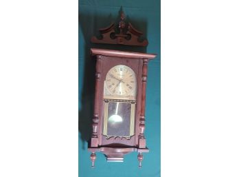 Wall Clock, Works, Top Needs To Be Glued Back On- See Pics