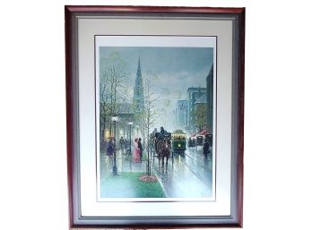 G Harvey 'Americas Artist' Signed Limited Edition Park Street Church Boston Lithograph With COA
