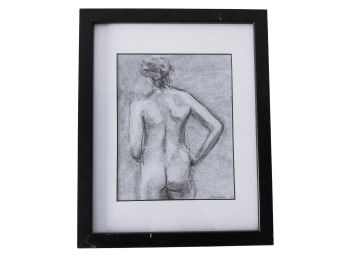 Susan Van Heukelom (1950-2022) Backside Female Nude Framed Graphite Drawing