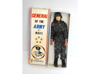 1960s Marx Dwight D Eisenhower 12 Inch Army Soldier Toy Action Figure Doll In Original Box