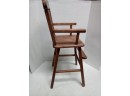 Vintage Wood Doll High Chair And Child's Ladder Back Rocking Chair     CVBK
