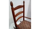 Vintage Wood Doll High Chair And Child's Ladder Back Rocking Chair     CVBK