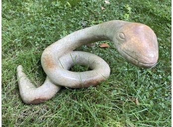 Rare And Exquisite Artist- Sculpted Stone Coiled Snake         A5