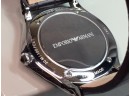 Incredible Mens $895 GIORGIO ARMANI / EMPORIO Watch - Swiss Made - Alligator Band - Silver Case - WOW !