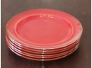 Set Of 6 Poppytrail Flamingo Red 11' Dinner Plates