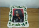 2 Floral Ceramic Picture Frames 8' X 10' With 1 Michael Jackson Photo