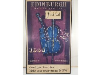 1956 Original Edinburgh Music Festival Framed Poster