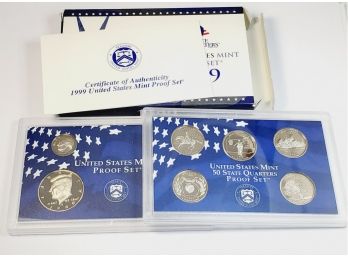 Complete 1999 United States Proof Set  With State Quarters (first Year)*