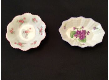 Shelley Fine Bone China Lot Of 2 Floral Trinket Dishes